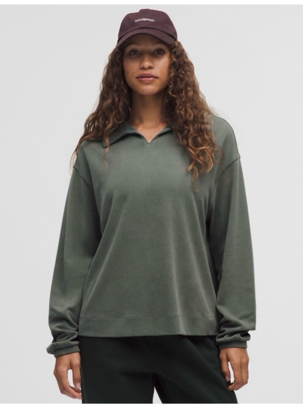 Lululemon Softstreme Pique Oversized Long-Sleeve Polo Shirt